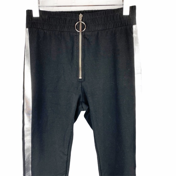 Wildfox High Rise Silver Stripe Zipper Leggings XS - Picture 3 of 7